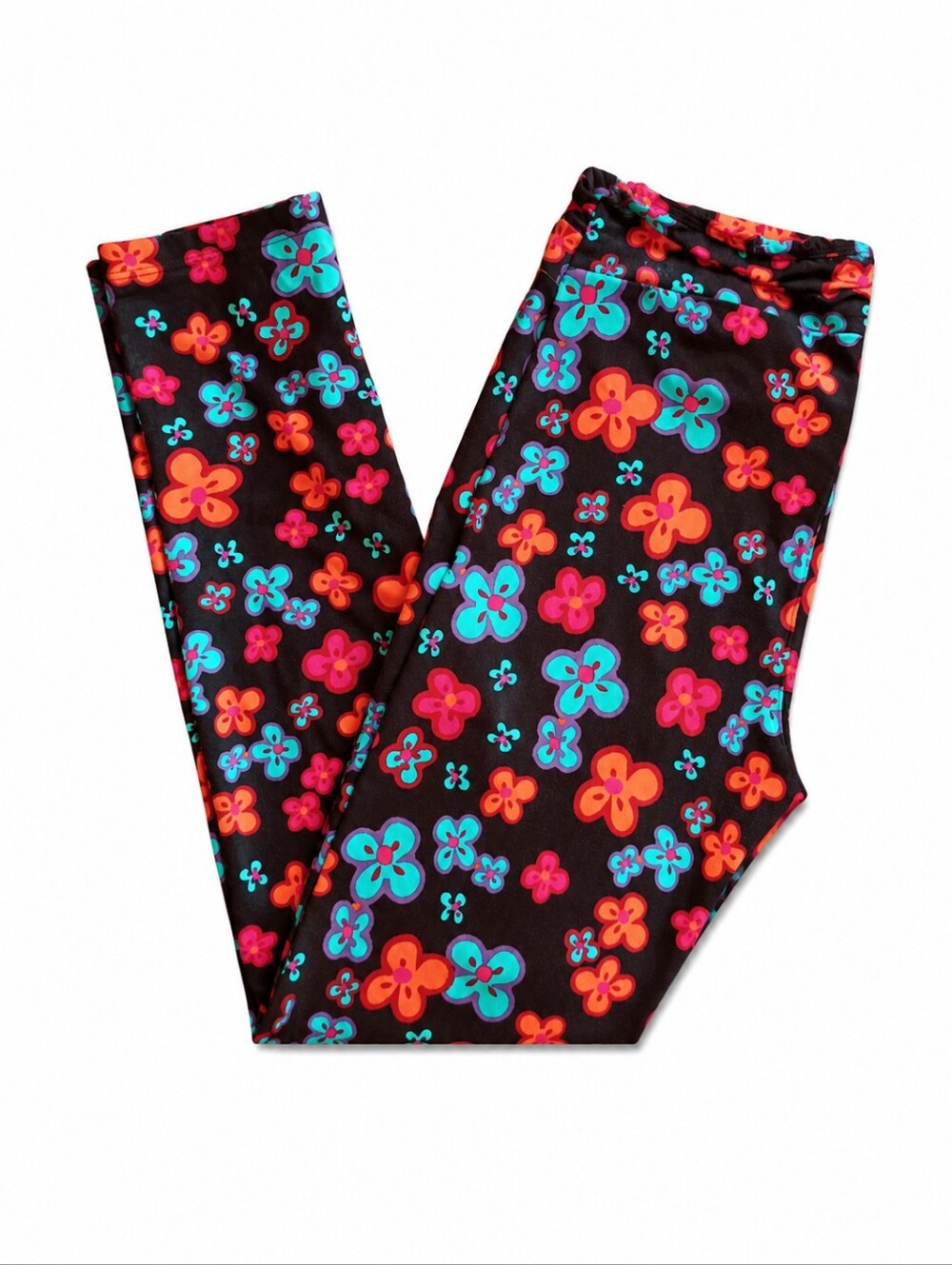 Lularoe Buttery Soft Colorful Floral Leggings Tall and Curvy TC